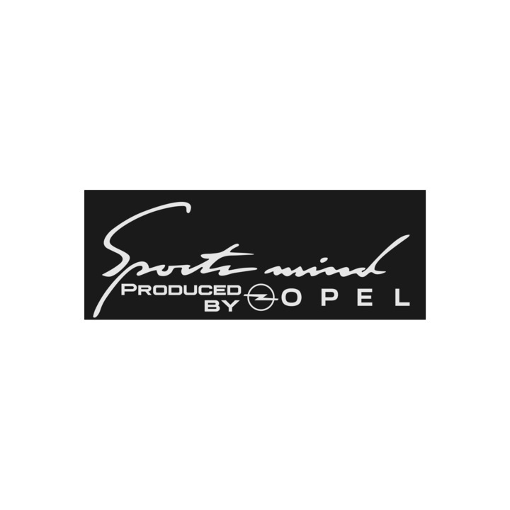Sticker Auto Sports Mind Opel Alb 20 x 8 cm