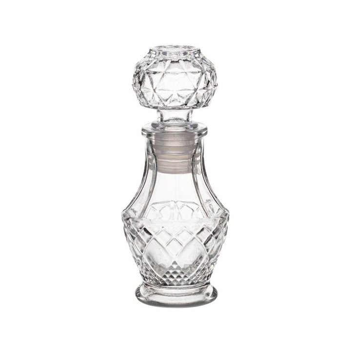 Sticla pentru lichior, Dop rotund si romburi, transparenta, 50 ml, ATU-087029