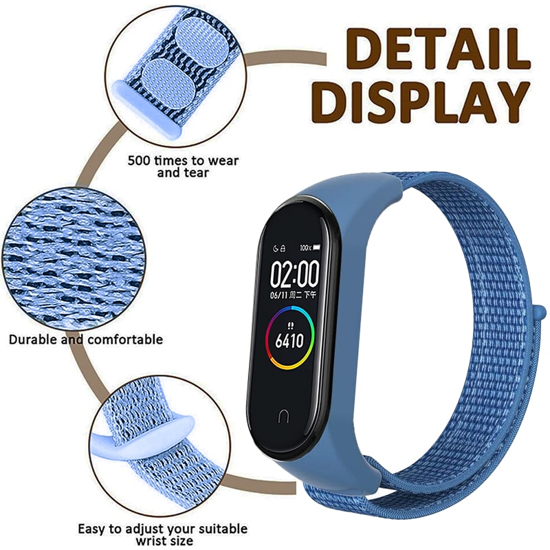 Confezione Da 2 Cinturini In Nylon Per Xiaomi Mi Band 7/6/5 - Regolabili, Traspiranti, Morbidi - Compatibili Con Polso Da 11.4 A 24.1 Cm - 3