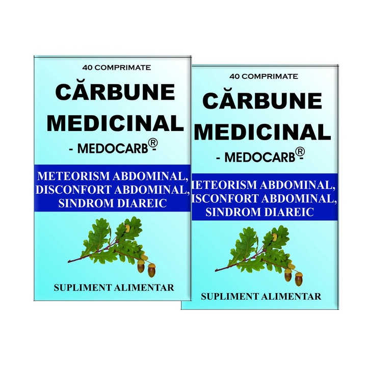 Set X 2 buc Carbune medicinal, Elidor, 40cpr