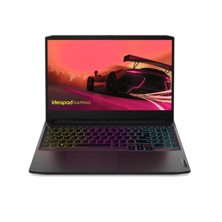 Lenovo IdeaPad Gaming 3 laptop, 15,6 hüvelykes Full HD, AMD Ryzen™ 5 5500H 4,2 GHz-ig, 16 GB RAM DDR4 3200, 512 GB SSD, NVIDIA® GeForce® RTX 2050 4 GB, Free Dos, fekete DDR4