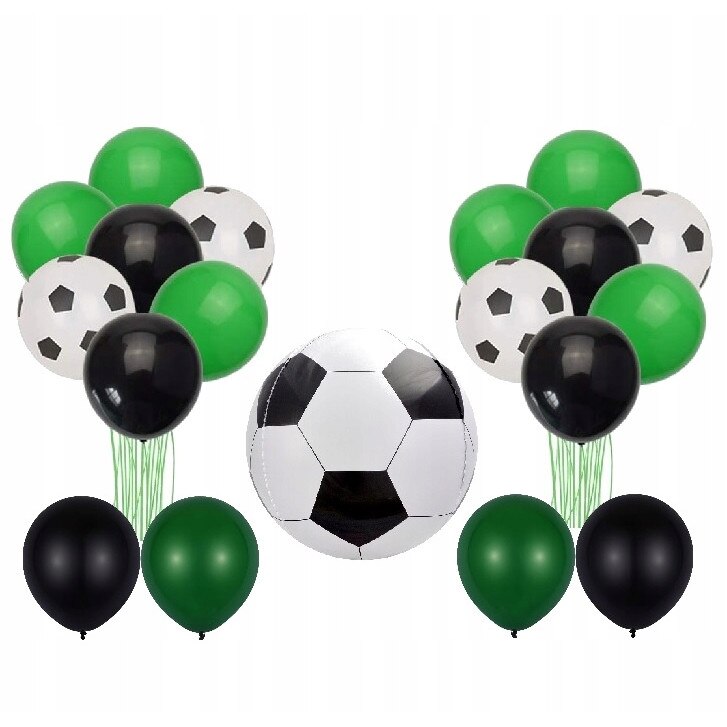 Set mingi de fotbal, Folie, Verde, 19elemente - eMAG.ro