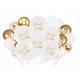 Set 24 de baloane pentru botez, Latex, Alb/Auriu