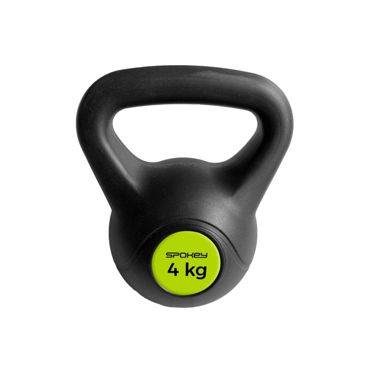 Greutate fitness, Plastic/ Nisip, 4 kg, Negru/ Verde