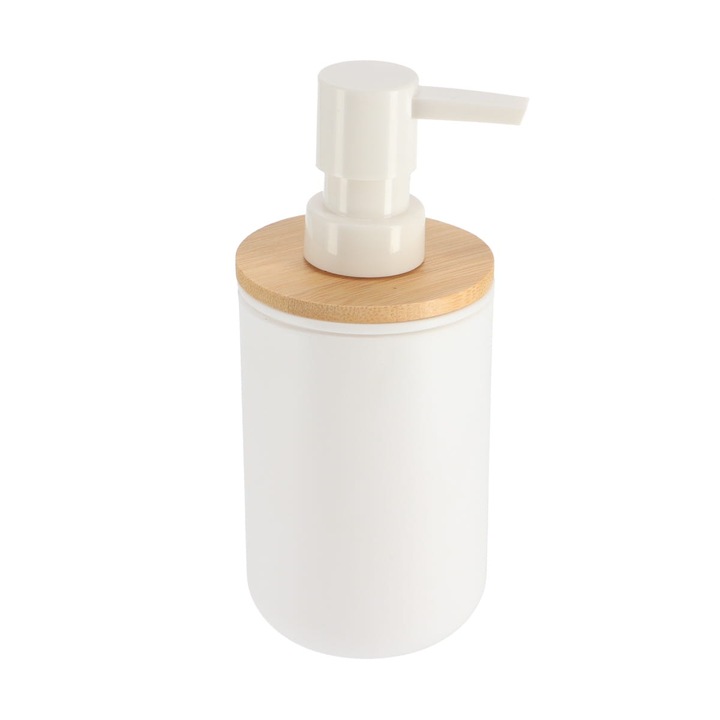 Dispenser de sapun Tendance Besson, alb, 300 ml, bambus