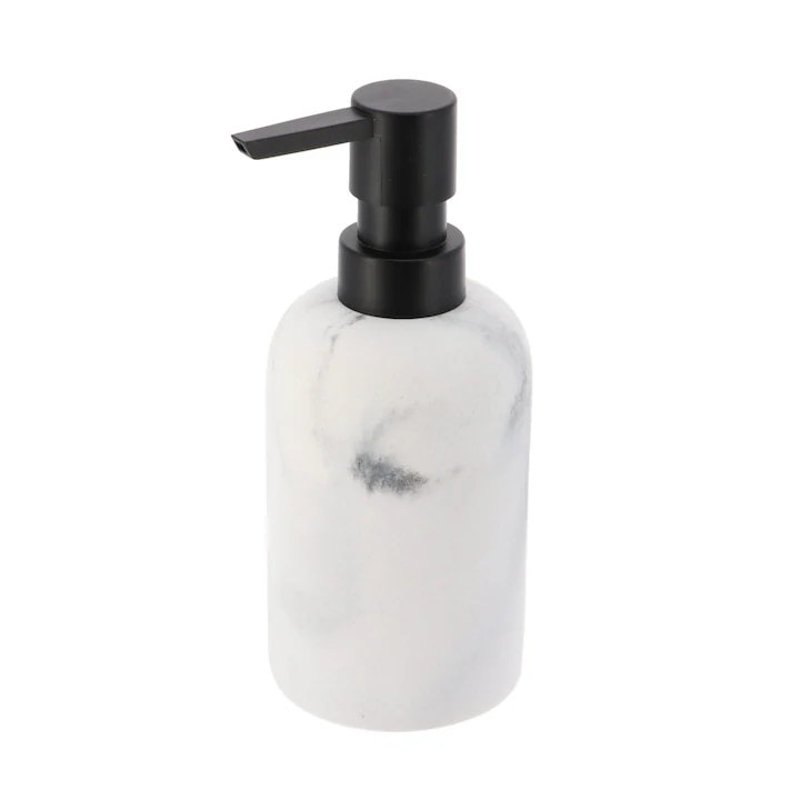 Dozator De Sapun, Tendance, Everist Marble, Elegant Si Usor De Folosit, Economiseste Lichidul Si Mentine Ordinea, Ideal Pentru Baie Sau Bucatarie, Rezistent Si Usor De Curatat, 300 Ml, Marmura Alba