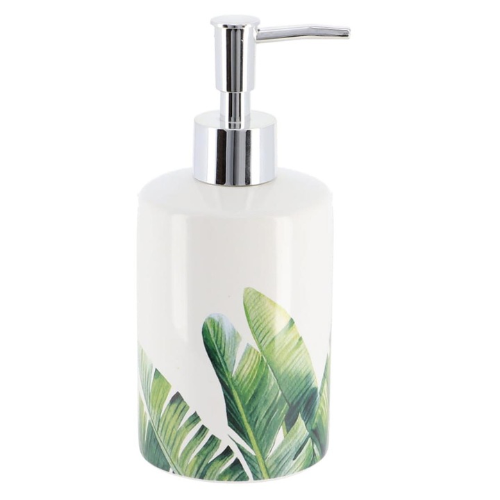 Tendance Oasis szappanadagoló, 320 ml, fehér, trópusi leveles kivitel