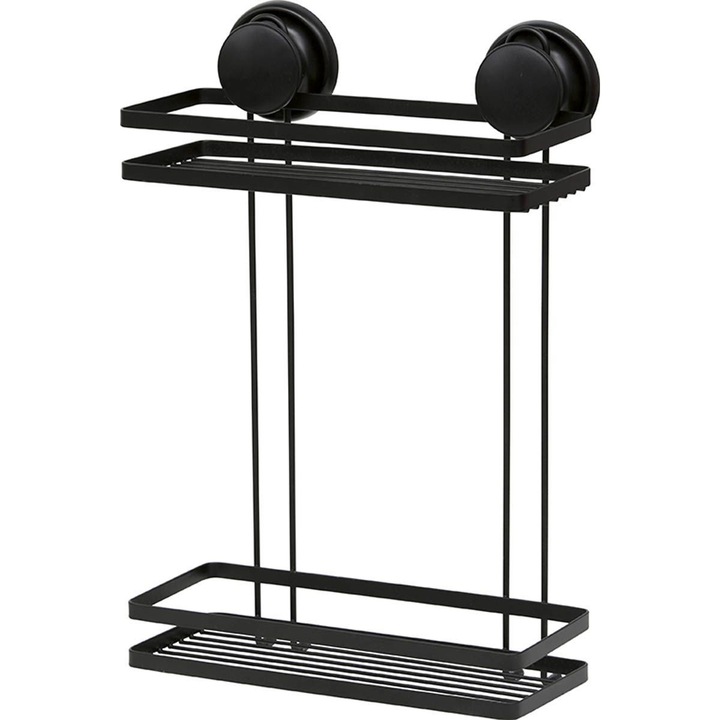 Tendance, 2 szintes polc, Fém, Fekete