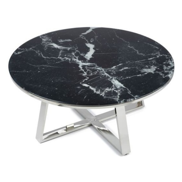 Масичка за кафе, трофейна сребристо-черна нова