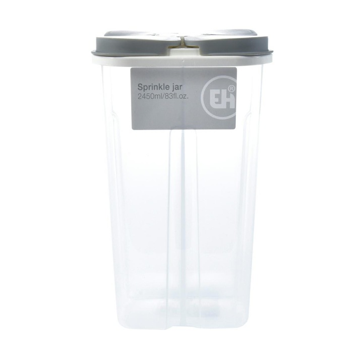 Recipient alimentar divizat, Excellent Houseware, Plastic, Transparent/Gri, 2450ml