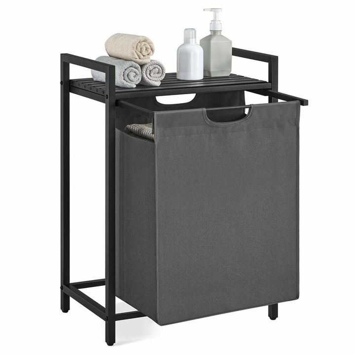 Кош за пране, Songmics, сив, 65 л