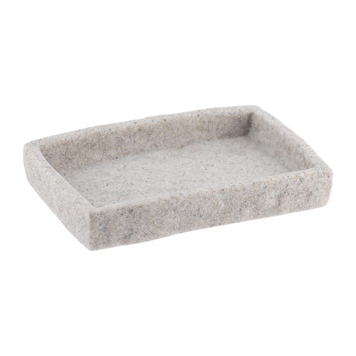 Sapuniera, Tendance, Estiarte, Constructie Robusta, Forma Ergonomica, Suprafata Care Imita Structura Pietrei, Gri