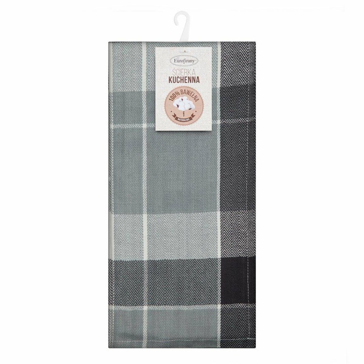 Set 2 prosoape bucatarie, Eurofirany, Bumbac, 50x70 cm, Negru