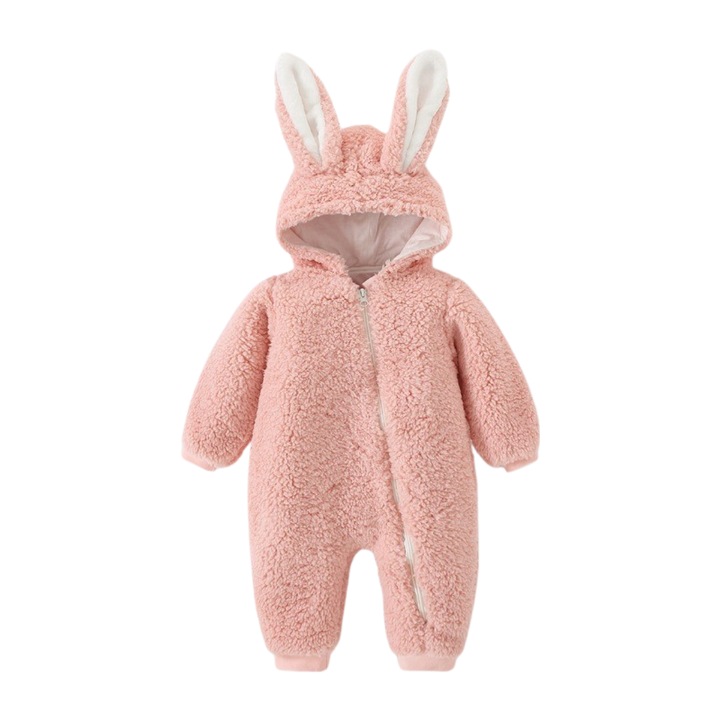 Bolyhos ALC™ pelenkázó alátét, meleg, nyúl alakú, mintás, babapelenkás, kombiné típus, rózsaszín