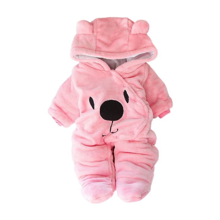 Salopeta Pufoasa pentru Infasat NEO™, pentru Iarna, Calduroasa, Forma de Iepuras, Roz