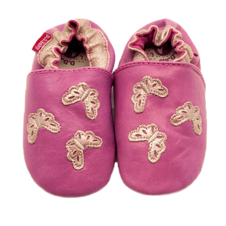 Botosei, D.D.step, cu banda elastica, model fluturi, K1596-12, Roz