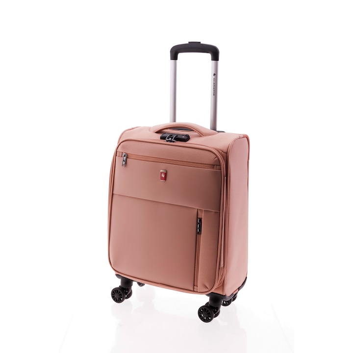Куфар Gladiator Arctic MG 3710, за ръчен багаж, Найлон, TSA код, 55 cm, Светлорозов
