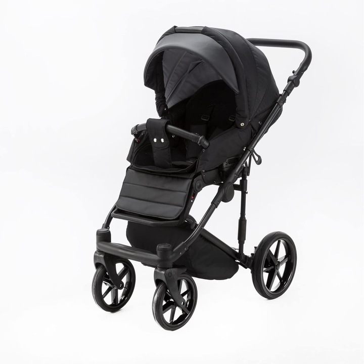 Бебешка количка, 3в1, мултифункционална, сгъваема, двойно независима, лека, черна