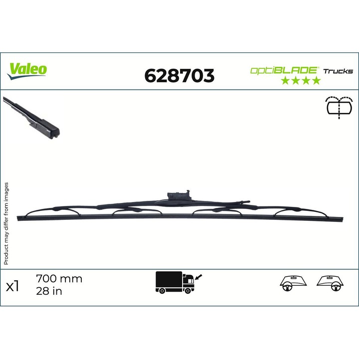 Перо за чистачки Valeo, за камион, монтаж с кука