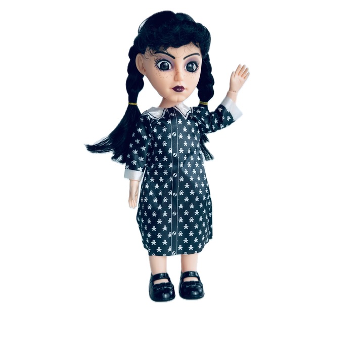 Wednesday baba, The ADDAMS Family, rugalmas kezek és lábak, énekel, 26 cm