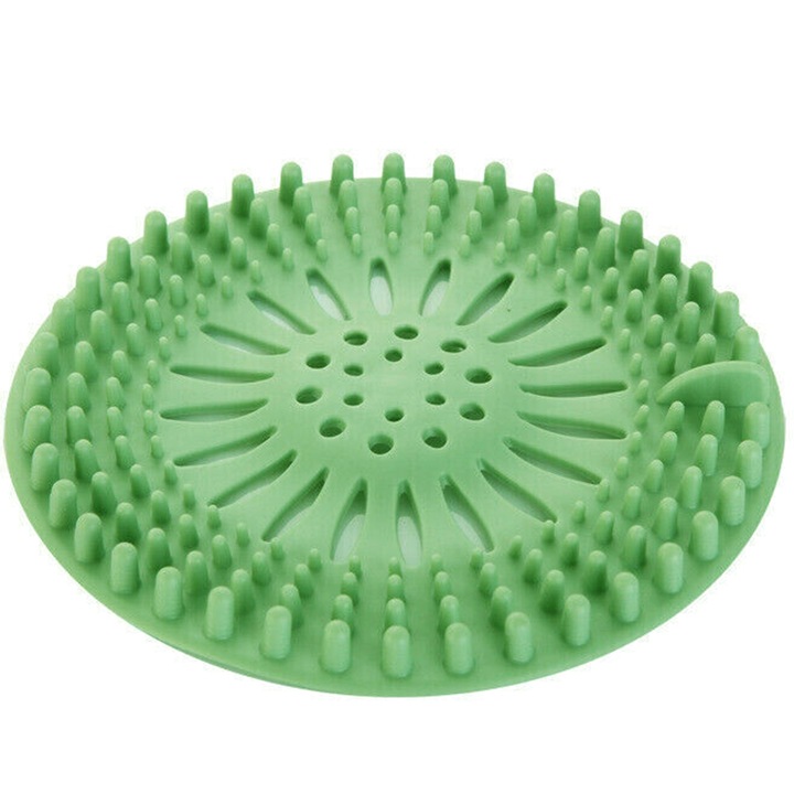 Силиконова кръгла цедка CCmax за мивка, вана, сифон за газирана вода за баня или кухня, защита от запушване, Premium, зелена