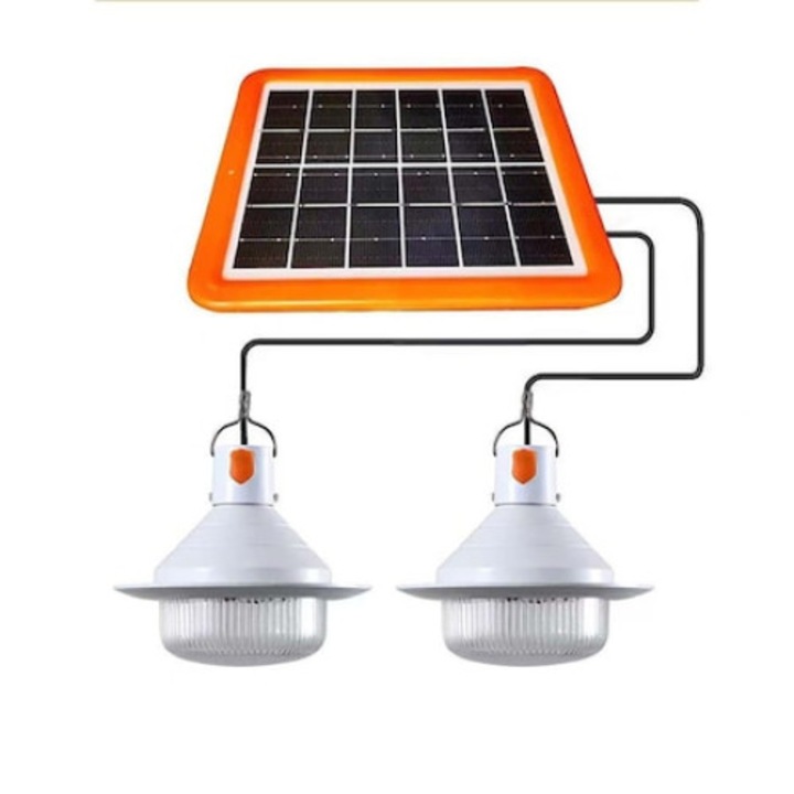 LED napelemes lámpa 2 izzóval + napelemmel, Kempinghez, teraszhoz, tentUFO Lights