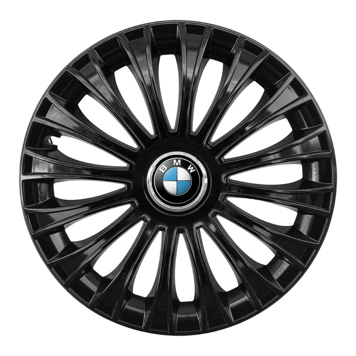 Set 4 Capace Roti AutoSSF ® R16, Potrivite Jantelor de 16 inch, pentru BMW, Model DINO negru