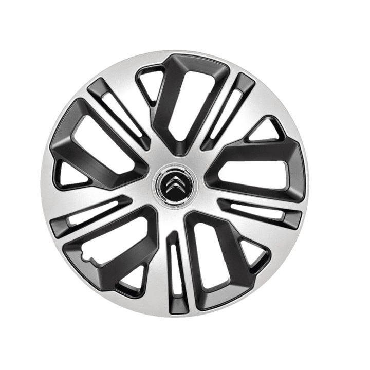 Комплект от 4 капачки AutoSSF® R15, подходящи за 15 цолови джанти, за CITROEN, модел RAVEN II двуцветен