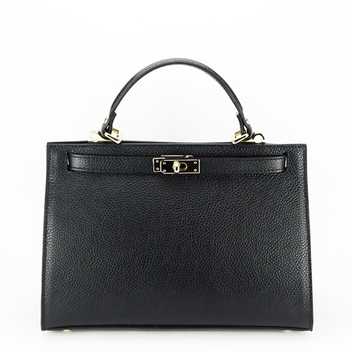 Geanta din piele naturala 8934 119 negru Negru