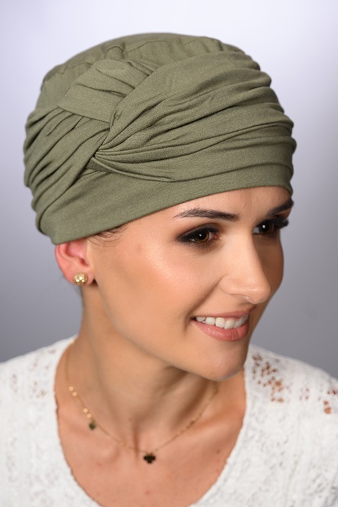 Turban ALMA B/12 unicolor khaki viscoza bumbac atelier lidia