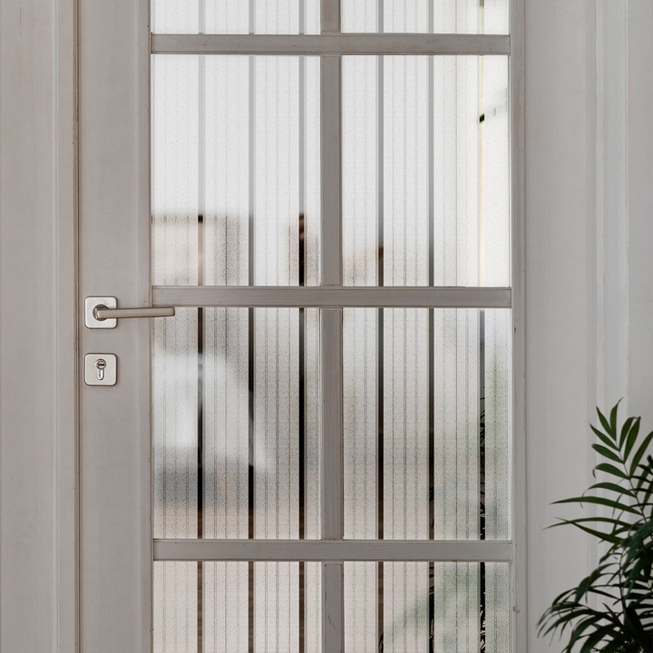 Folie statica pentru protectia meselor din sticla, 45 x 50 cm, DecoMeister®, Model Dungi, N004-045-0050