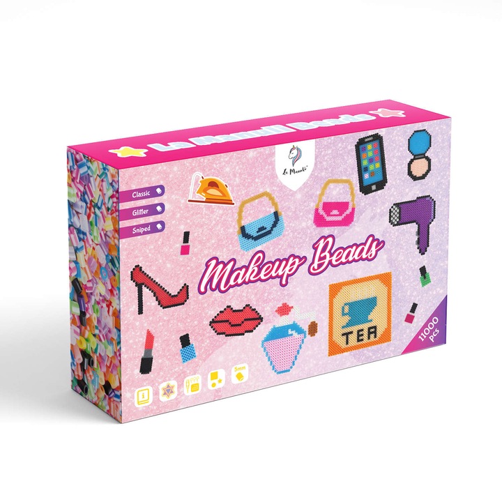 Set Margele de Calcat La Manuli 11.000 Bucati – Modele Beauty, 34 Culori, Accesorii si Placi