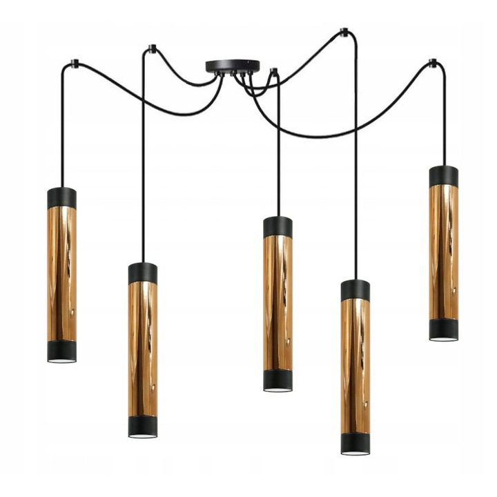 Függőlámpa, Komat, Fém, Fekete