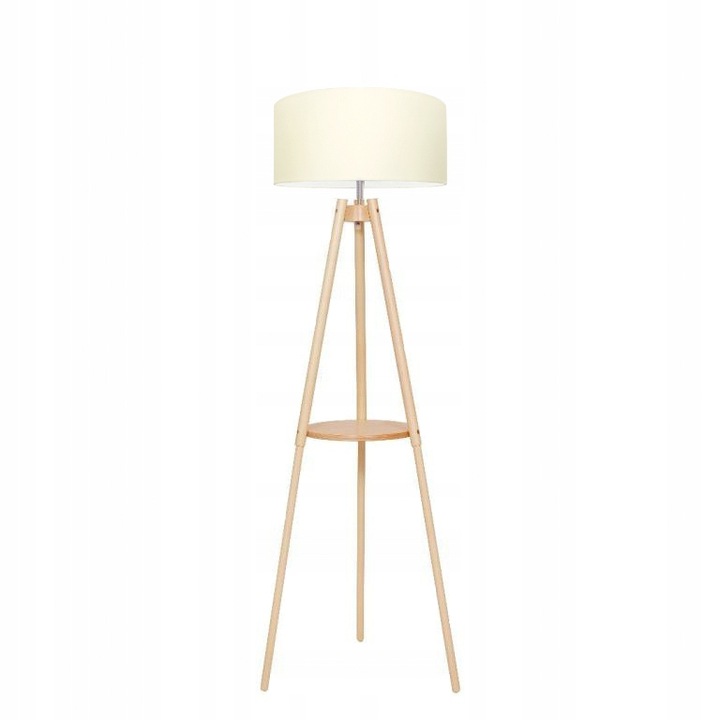 Lampa de podea, Komat, Lemn, 1 x E27, 60W, 150 cm, Bej