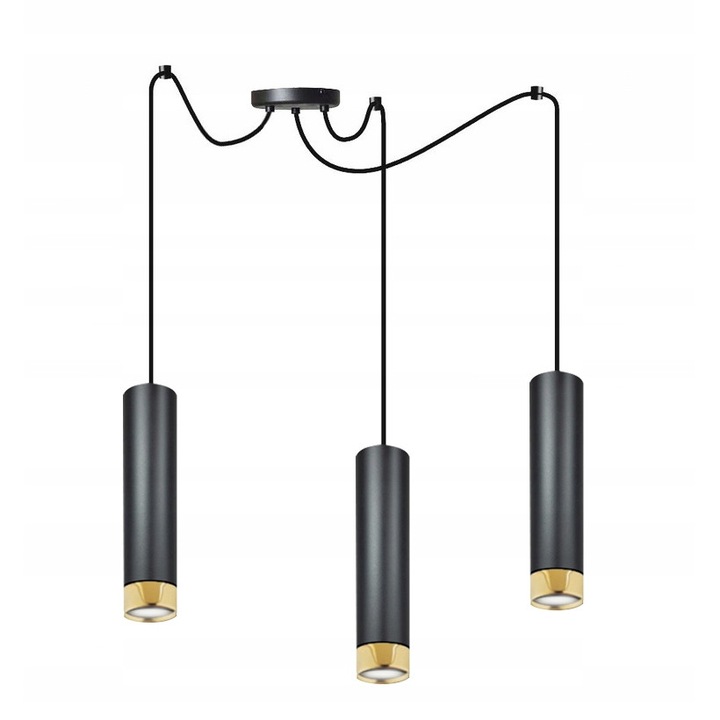 Függőlámpa, Komat, Fém, Fekete