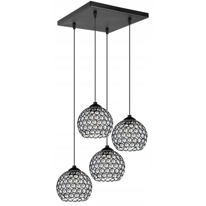 Candelabru, Komat, Metal, Soclu E27, Negru