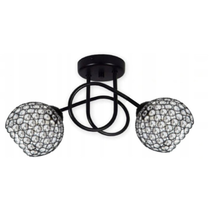 Csillár, Komat, fém, E27 foglalat, fekete