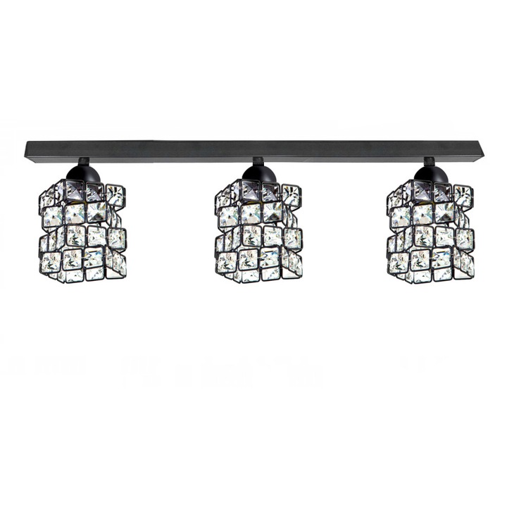 Mennyezeti lámpa, Komat, 3 fényforrás, Fekete