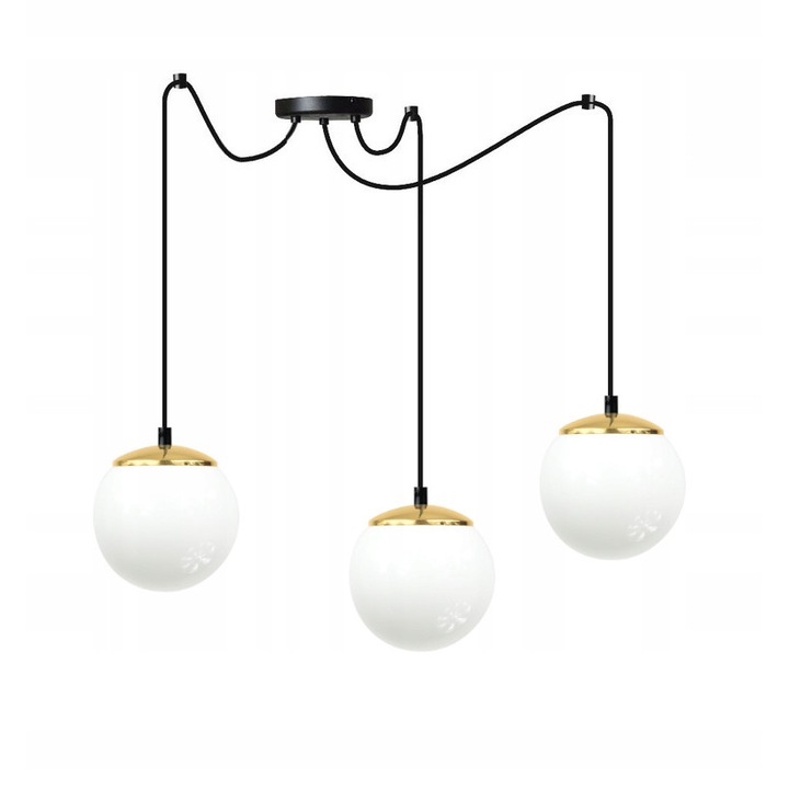 Candelabru, Komat, Metal, Soclu E27, Negru/Alb