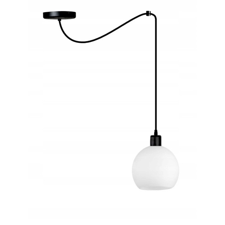 Pendul, Komat, Metal, E27, Alb/Negru