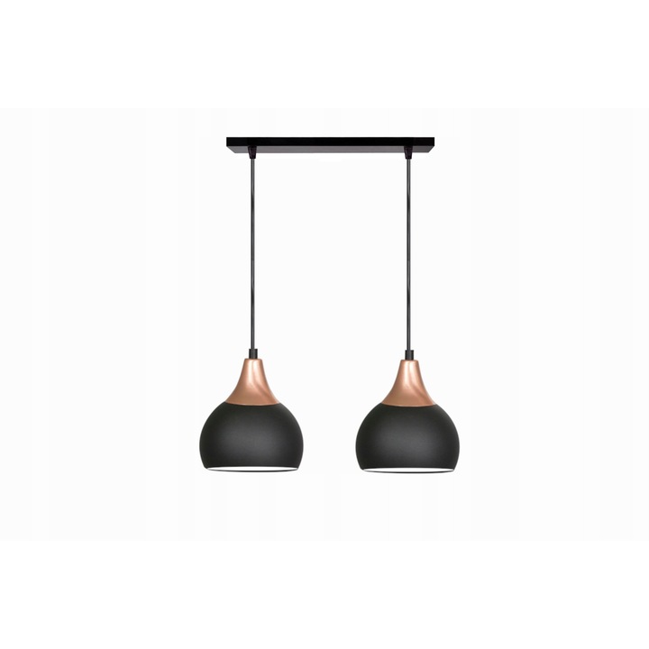 Csillár, Komat, fém, E27 foglalat, fekete/arany