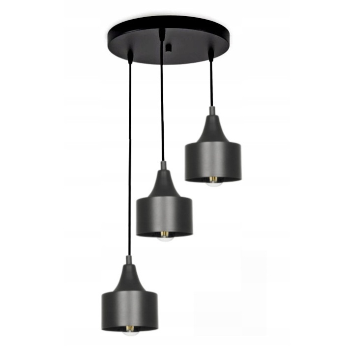 Candelabru, Komat, Metal, Soclu E27, Negru