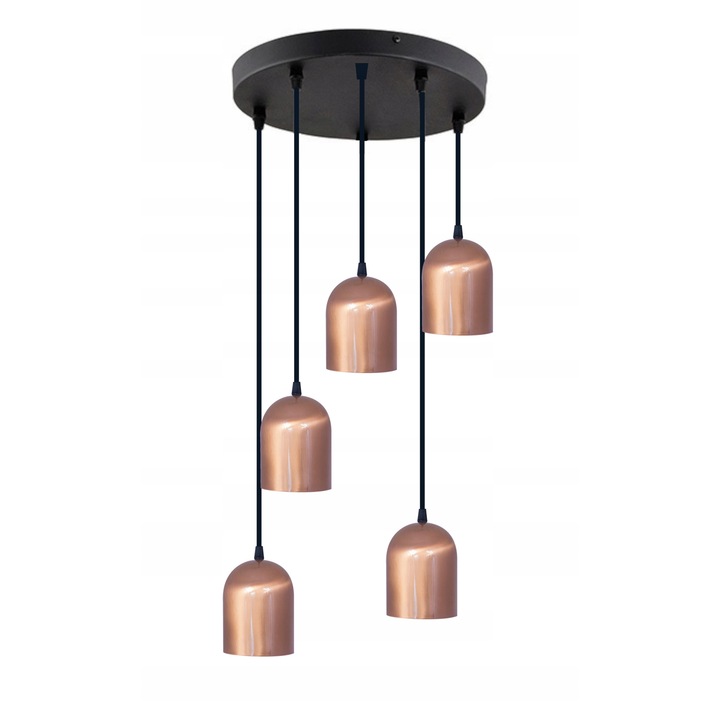 Függőlámpa, Komat, fém, E27 foglalat, fekete/arany