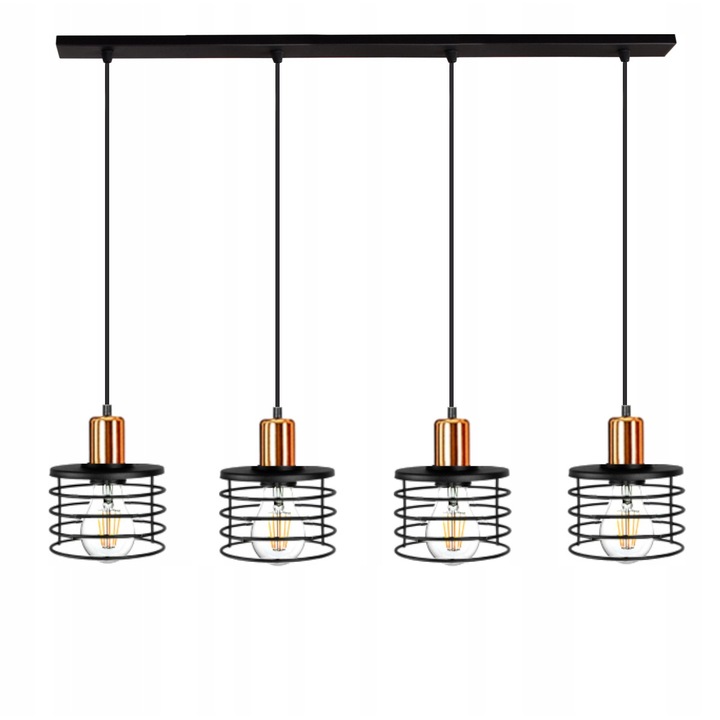 Candelabru, Komat, Metal, Soclu E27, Negru