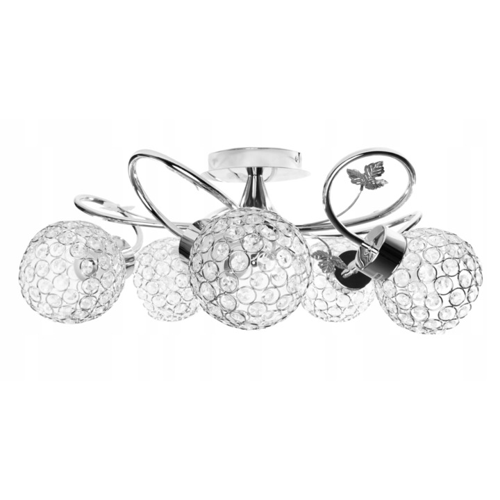 Полилей Komat, Стомана, Цокъл Е27, Сребрист