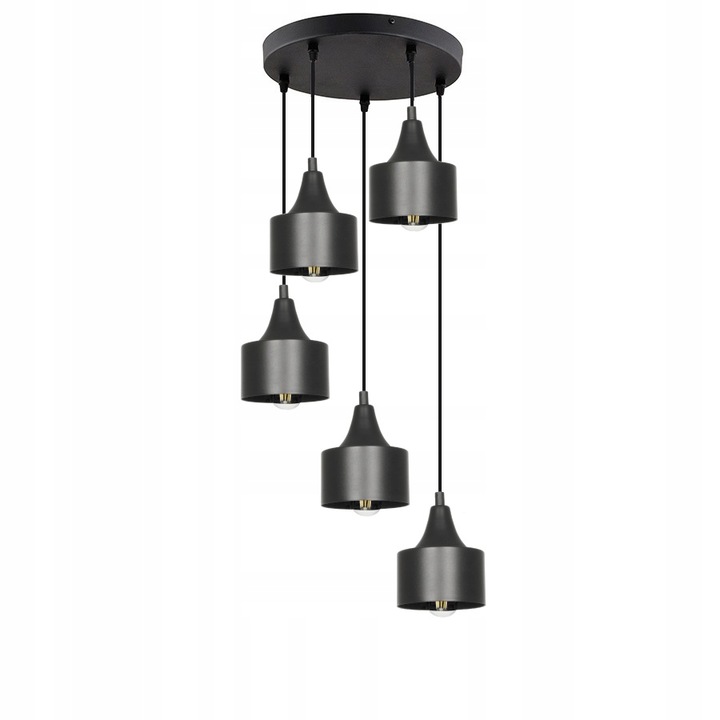 Candelabru, Komat, Metal, Soclu E27, Negru