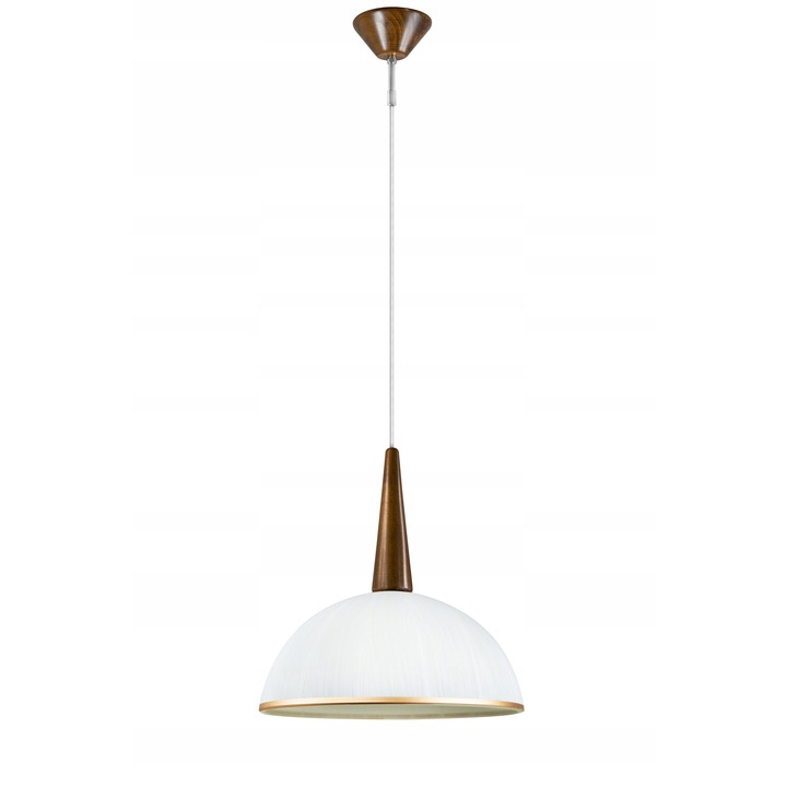 Полилей, Komat, Метал, Цокъл E27, Кафяв/Бял