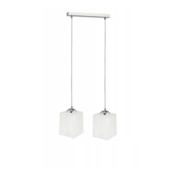 Függőlámpa, Komat, fém, E27 foglalat, fehér/ezüst