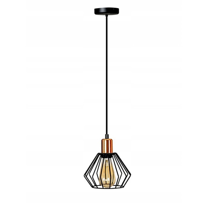 Pendul modern, Komat, Metal, E27, Negru