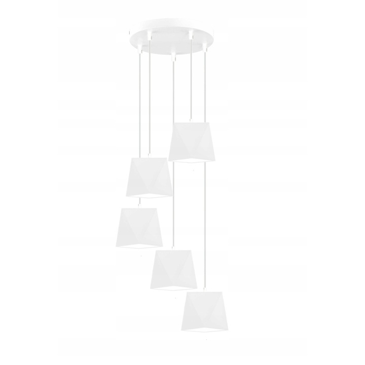 Полилей с махало, Komat, Metal, E27, 60W, Бял